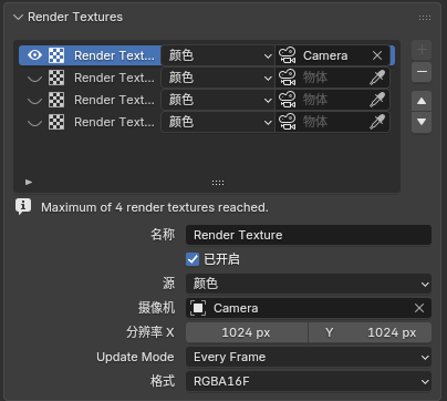 Render Textures Panel
