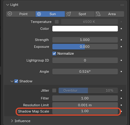 Sun Shadow Map Scale